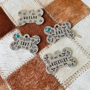 Hand stamped dog tags