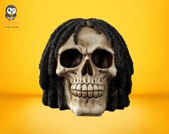 Rasta Skull Ornament, Unique Home Decor and Anniversary Gift