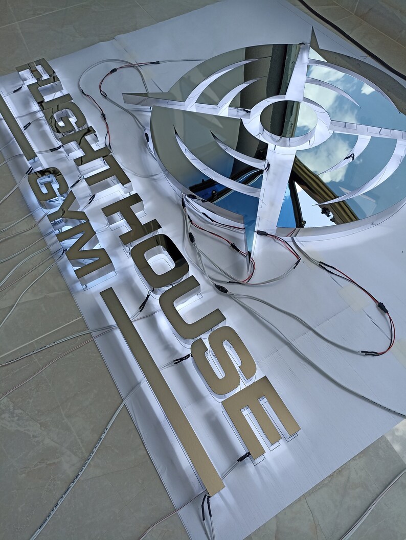 3d Sign Logo Office Decor 3D Gold Sign Business Sign 3D Etsy