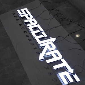 Letras frontales 3D, letrero comercial 3D, letrero de metal retroiluminado, letrero de vestíbulo, letrero de logotipo 3D, customsign3d, señalización LED 3D, logotipo exterior personalizado
