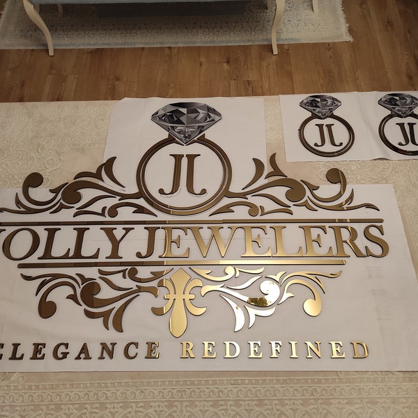 Gold Metal Logo Sign - Etsy