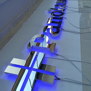3d Sign, Logo, Office decor, 3D silver Sign, Business Sign, 3D Lobby Sign, Custom 3D Signage, Custom Out Door Logo, Custom silver Sign