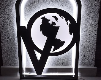 Individuell gestaltetes 3D-Leuchtschild | Hinterleuchtetes Metallschild | Hinterleuchtetes schwarzes Logo | Schwarzes Logo | 3D-LED-Schild | Logo-Schild für den Außenbereich | Individuell gestaltetes Wandschild