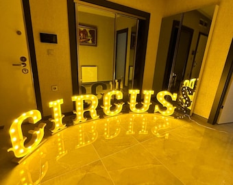 Light Up Letters | Marquee Letters | Marquee Lights Words | Marquee Lights Decor | Personalized Word Light | Metal Marquee Letters Sign |
