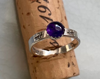 Amethyst & Sterling Silver Cross Ring Ring