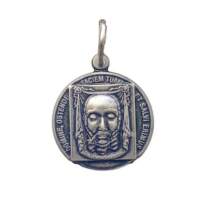 Médaille de la Sainte Face de 3/4 de pouce (voile de Véronique). Argent-nickel.