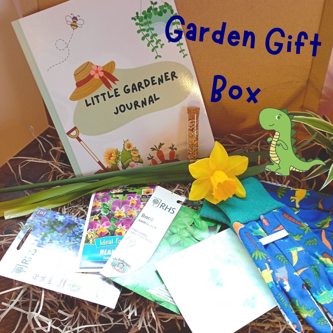 Children's Garden Gift Box Journal & Gardening Gloves Etsy