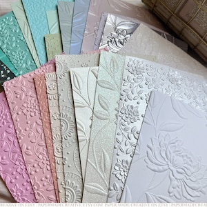 Ensemble de 15 papiers floraux décoratifs en relief | Junk Journal Scrapbooking Fabrication de cartes Artisanat Ephémère