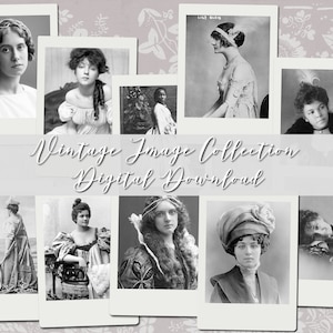 Vintage schwarz weiß Portrait Ephemera Drucke Digitaler Download Journaling Scrapbooking Printable