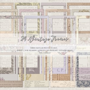 Vintage Pastell Bilderrahmen | Text Floral Antique Ephemera druckbare digitaler Download