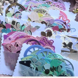 Spring Die Cut Paper Ephemera: Florals, Frames, Tags, Scrapbooking