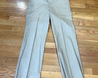 Pantalones chinos vintage Sears Sportswear Perma-Prest color caqui para hombre, talla 34x30, color tostado, años 70 y 80.