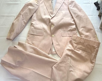Vintage John Alexander G Fox Pink Suit 40R 34x29 USA 1980s