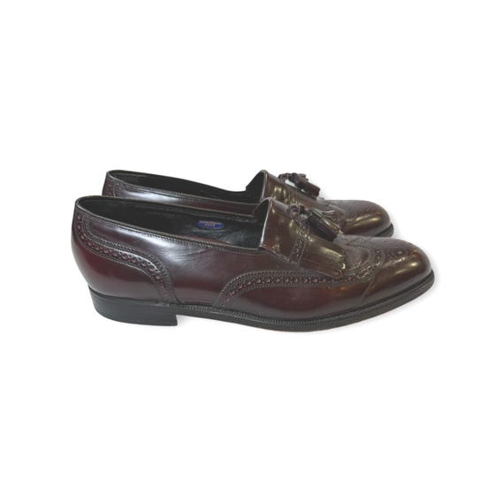 florsheim men's dress shoes burgundy Vintage Men Oxblood Burgundy Florsheim Dress Shoe Plain Apron Style Size 13  D
