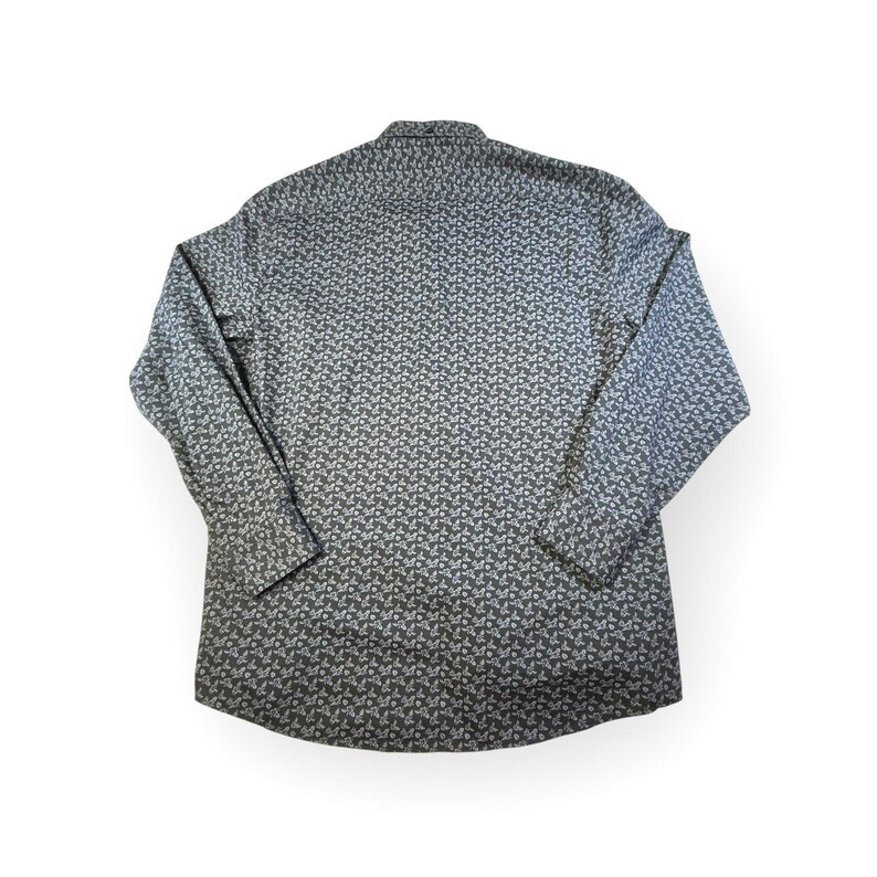 Ben Sherman Slim Fit Mens Button Down Shirt XL All Over Print Stretch image 9