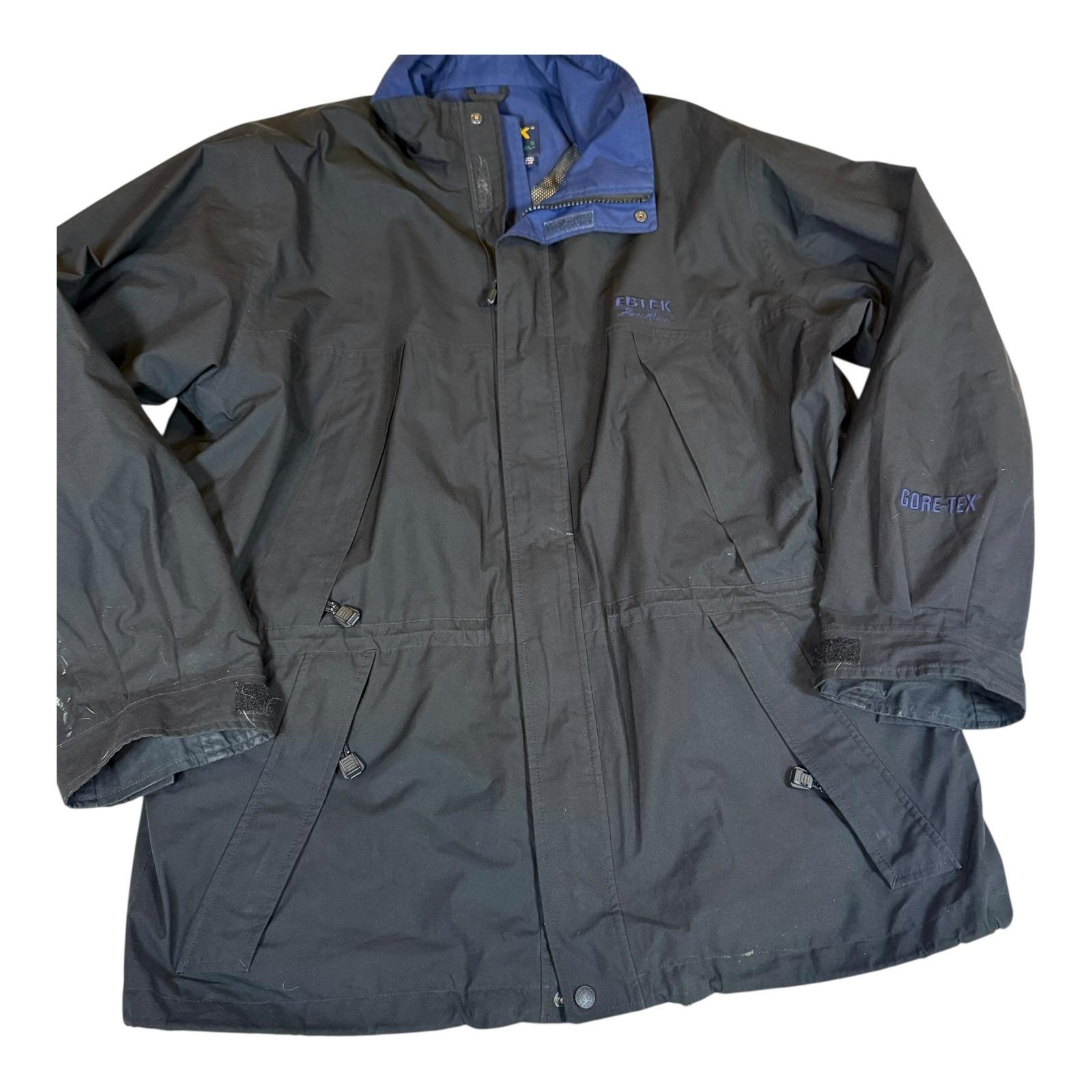 Eddie Bauer EBTEK Gore-tex Jacket Men's Large Black Blue Missing