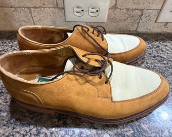 Zapatos Oxford Cole Haan para hombre, talla 8.5, de ante bicolor, color marrón crema, fabricados en EE. UU.