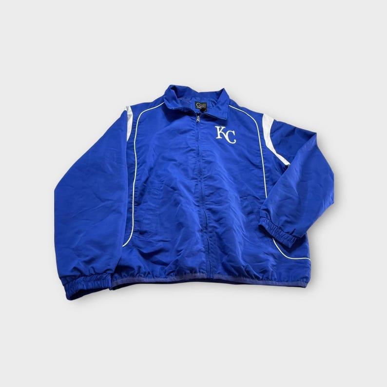 G-III Sports by Carl Banks KC Kansas City Windbreaker Jacket Mens XL Blue image 1