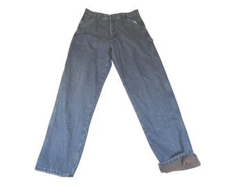 Wrangler Carpenter Jeans Lined Blue Denim Size 36x34 Relaxed Fit Workwear