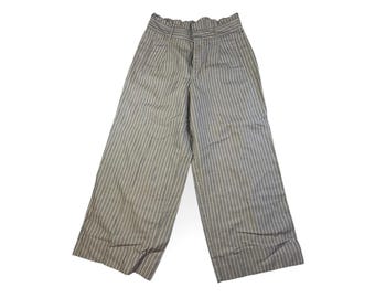 Nanette Lepore Striped Wide Leg Paperbag Waist Cropped Pants Size 0