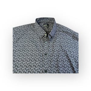 Ben Sherman Slim Fit Mens Button Down Shirt XL All Over Print Stretch image 3