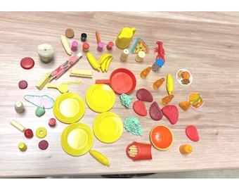 Vintage Miniature Play Food Lot Plastic Rubber Dollhouse Kitchen Accessories