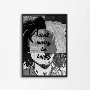 Bob Marley Inspired, Collage Art Print, Digital Download, Wall Decor