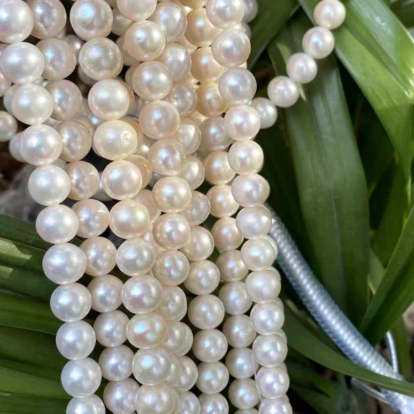 AAAA Natural Freshwater Pearl 5-6mm| Loose Beads| Round Shape Pearl for Beading Jewelry Making Bracelet| Necklace| Earring| DIY Craft(White)