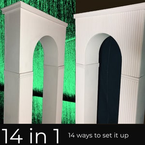 Multi Face Square  top 3 D  rippled Arch in  3 Pc- Groovy Fluted Arch backdrop Painted  for Bridal and   Baby shower