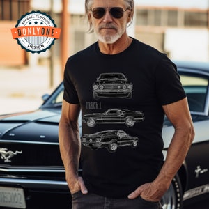 Ford Mustang  Mach 1 T-shirt, Mustang Gift, Car Lovers Shirt, Gift for Him, Classic Cars T-shirts