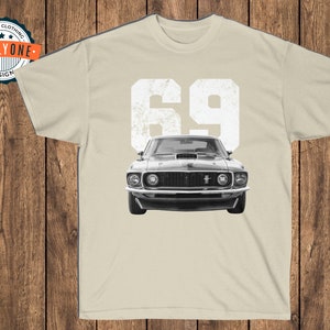 69 Mustang Mach 1 on sand t-shirt.