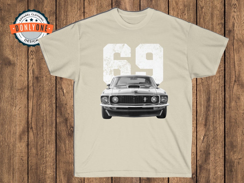 69 Mustang Mach 1 on sand t-shirt.