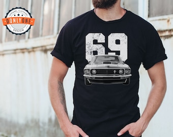 1969 Mustang Mach 1, Camisa Muscle Car, Regalo para papá, Camisa Mustang