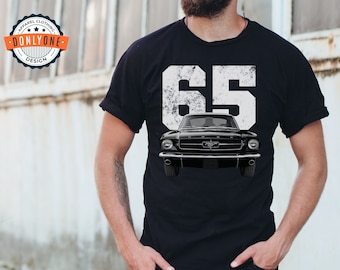 Camiseta Ford Mustang de 1965, camiseta de Muscle car, camiseta de amantes de los coches, regalo para él, camiseta de coches clásicos