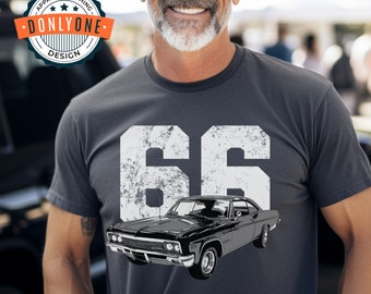 Classic 66 Impala T-Shirt, Vintage Car Enthusiast Gift, Retro Chevy Tee
