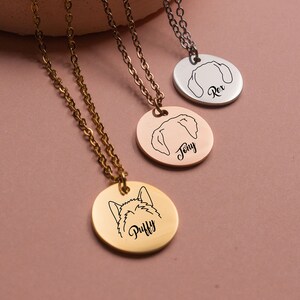Personalized Dog Ears Necklace, Custom Engraved Dog Breeds Necklace, Dog Jewelry, Dog Mom Necklace, Custom Dog Necklace, Pet Name Jewelry