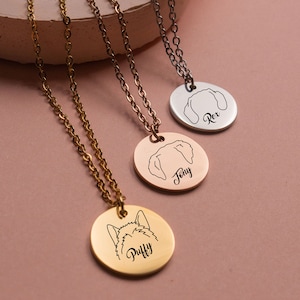 Dachshund Dog Ears Necklace, Custom Engraved Dog Breeds Necklace, Dog Jewelry, Dog Mom Necklace, Custom Dog Necklace, Pet Name Jewelry