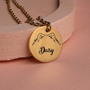 Custom Dog Ears Necklace, Personalized Engraved Dog Breeds Necklace, Dog Jewelry, Dog Mom Necklace, Custom Dog Necklace, Pet Name Jewelry