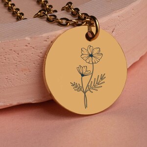 April Birth Flower Necklace, Birth Month Necklace, Daisy Necklace, Personalized Gift for Mom, Birth Month Flower Jewelry, Gift for Mommy