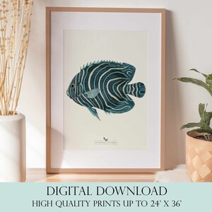 Tropical Fish Art | Ocean Wall Art | Vintage Decor | PRINTABLE Wall Art | Instant Download | 3009