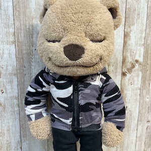 Zip Up Hoodie Hooded Sweatshirt Jacket to fit Meddy Teddy Bears