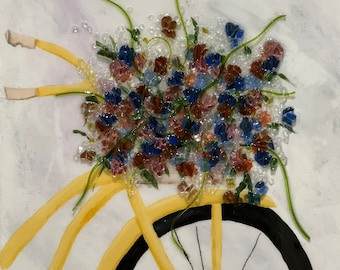 Bike with spring flowers