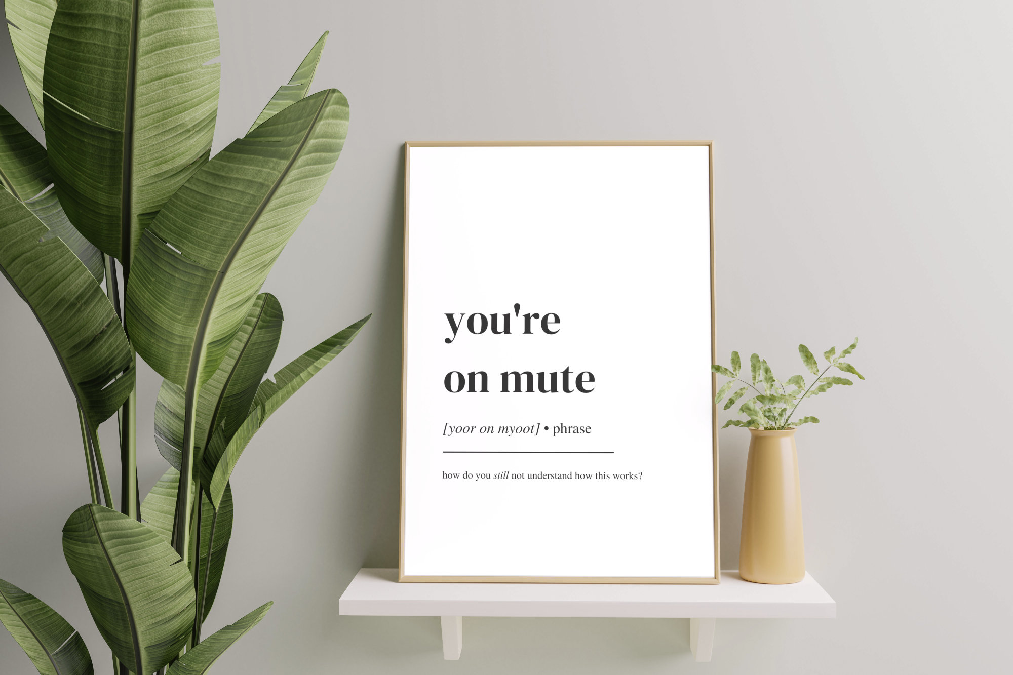 You're on Mute Definition Print Funny Office Print Etsy UK