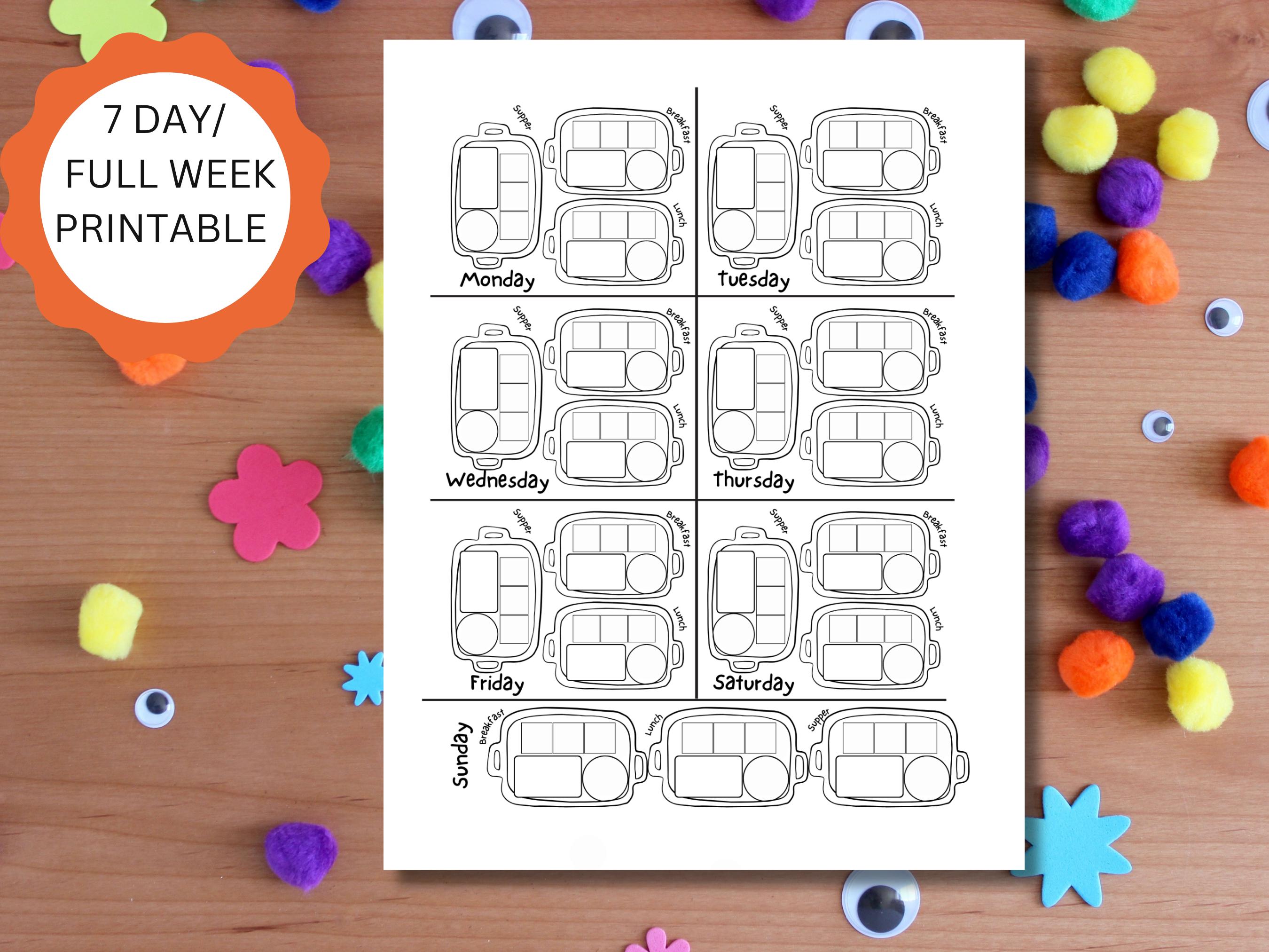Picky Eater Meal Planner Printable Kids Meal Planning Menu Page ...