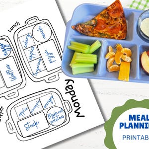 Visual Meal Planning Printable ADHD Meal Plan Page Family Meal Planning Printable Template Meal Planner Organizer Visual Meal Plan Sheet