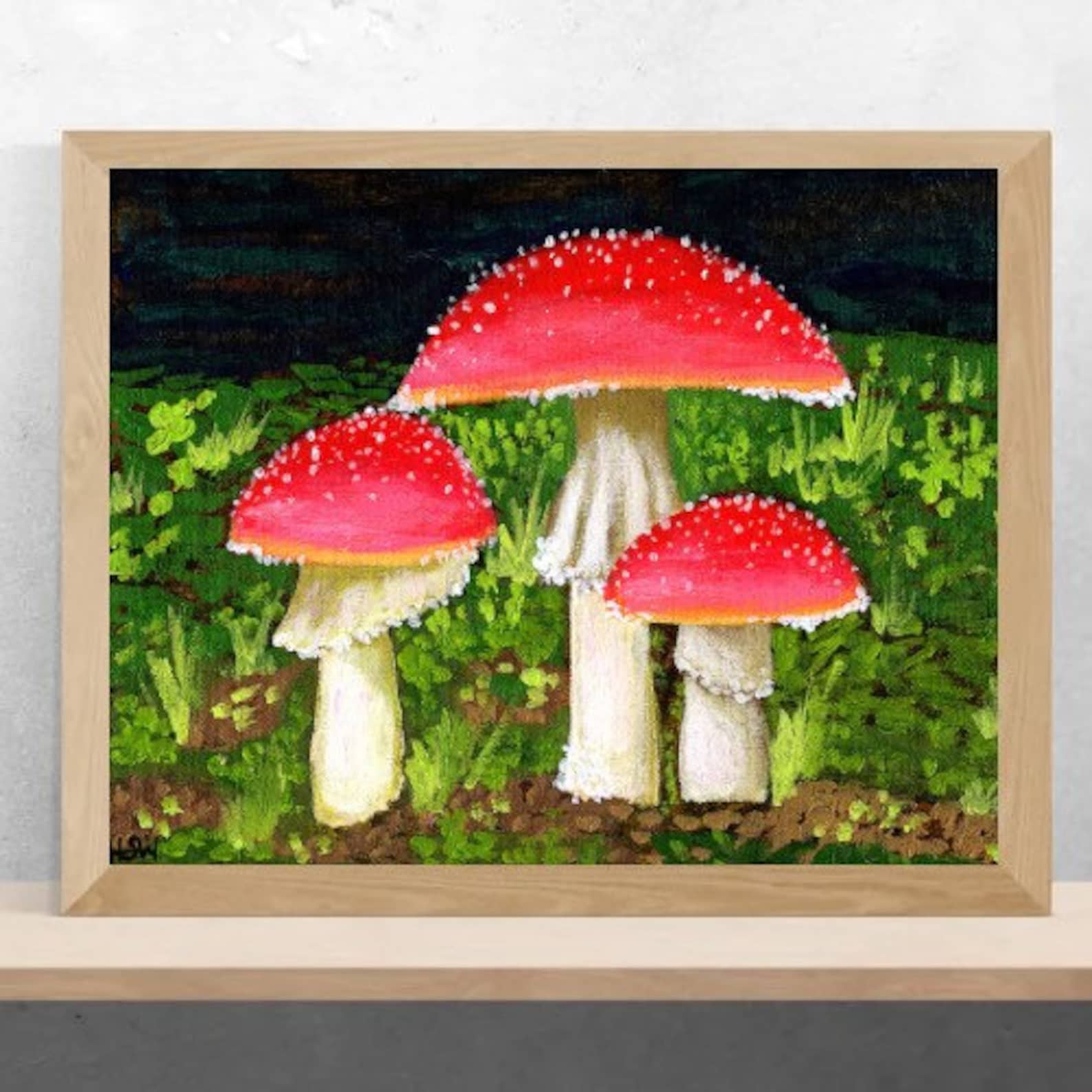 Mushroom Painting Printable Mushroom Art Printable Mushroom Decor ...