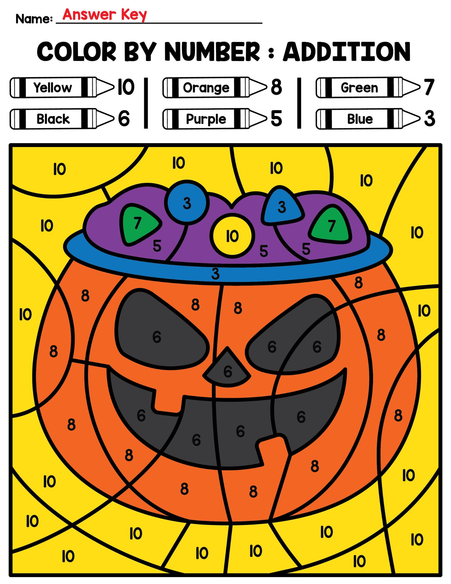 Spooktacular Learning | Halloween Color by Number Worksheets Make Math