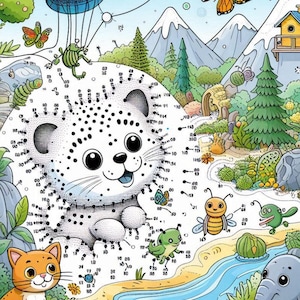 Connect The Dot Activity Pages for Kids | Dot to Dot Coloring Book | Educational Fun Printable Worksheets