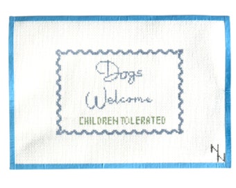 Hunde willkommen Nadelspitze Leinwand