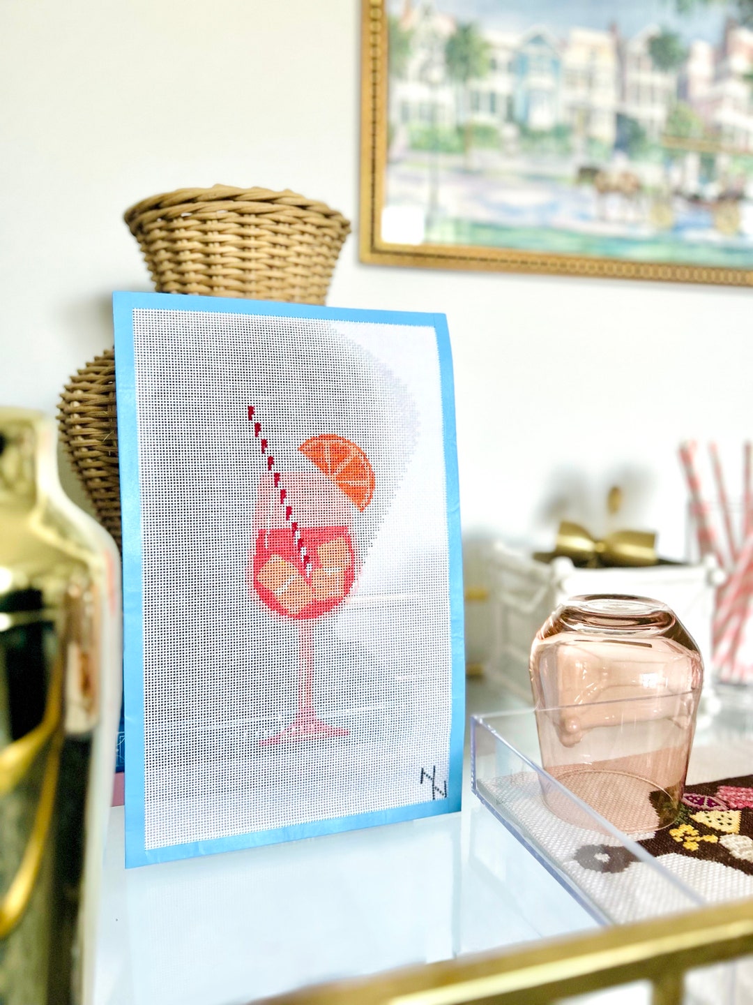 Aperol Spritz Needlepoint Canvas Etsy